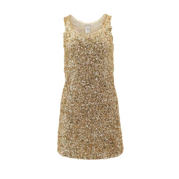Alice + Olivia Gold Sequin Bodycon Mini Dress Size XS - Picture 1 of 8